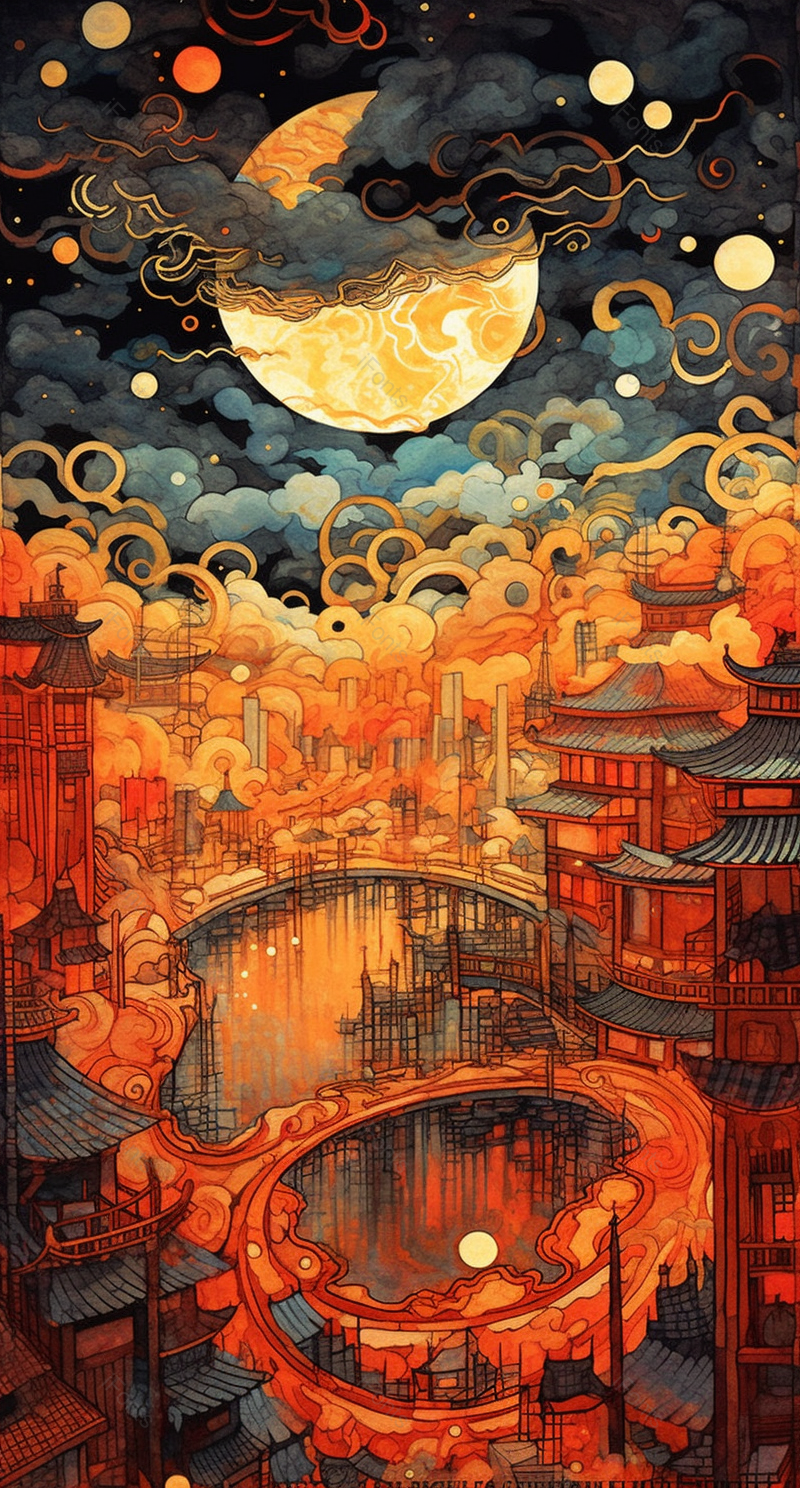 传统节日中秋节中国风手绘插画,插画/手绘图,插画/手绘图库,插画/手绘图下载,插画/手绘